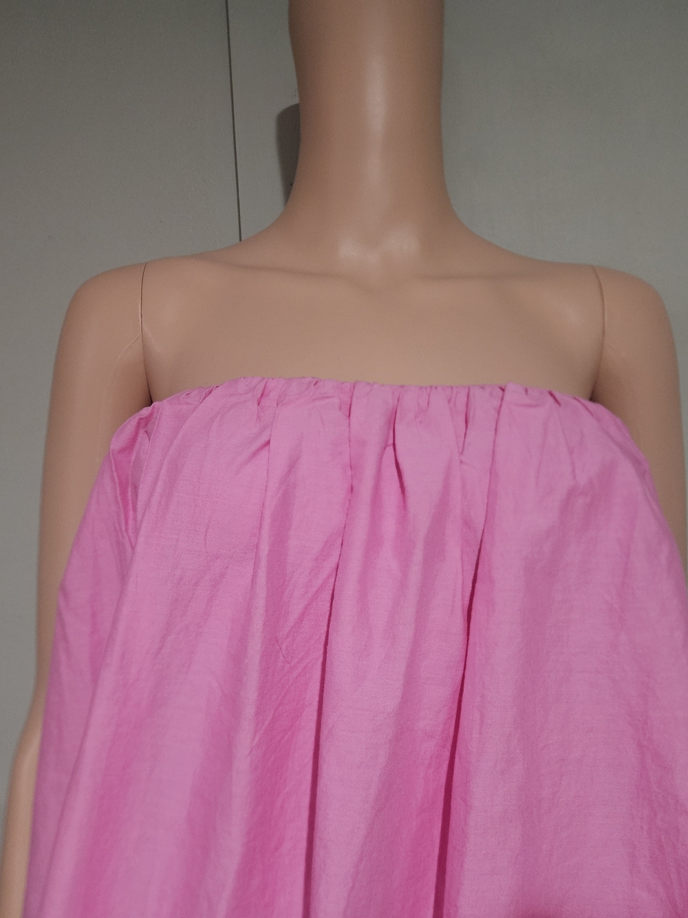 Zara NWT Pink Strapless Bubble Hem Mini Dress Size Small - Picture 16 of 16